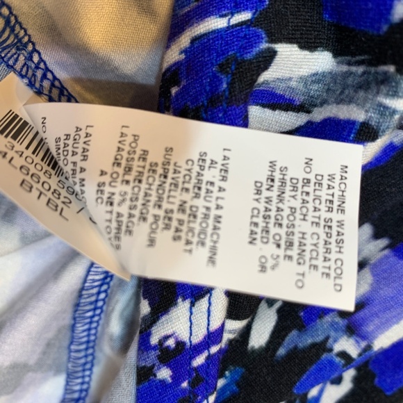 Karen Kane Abstract Tunic Top Small NEW Shark Bite Hem Stretchy - Picture 12 of 12